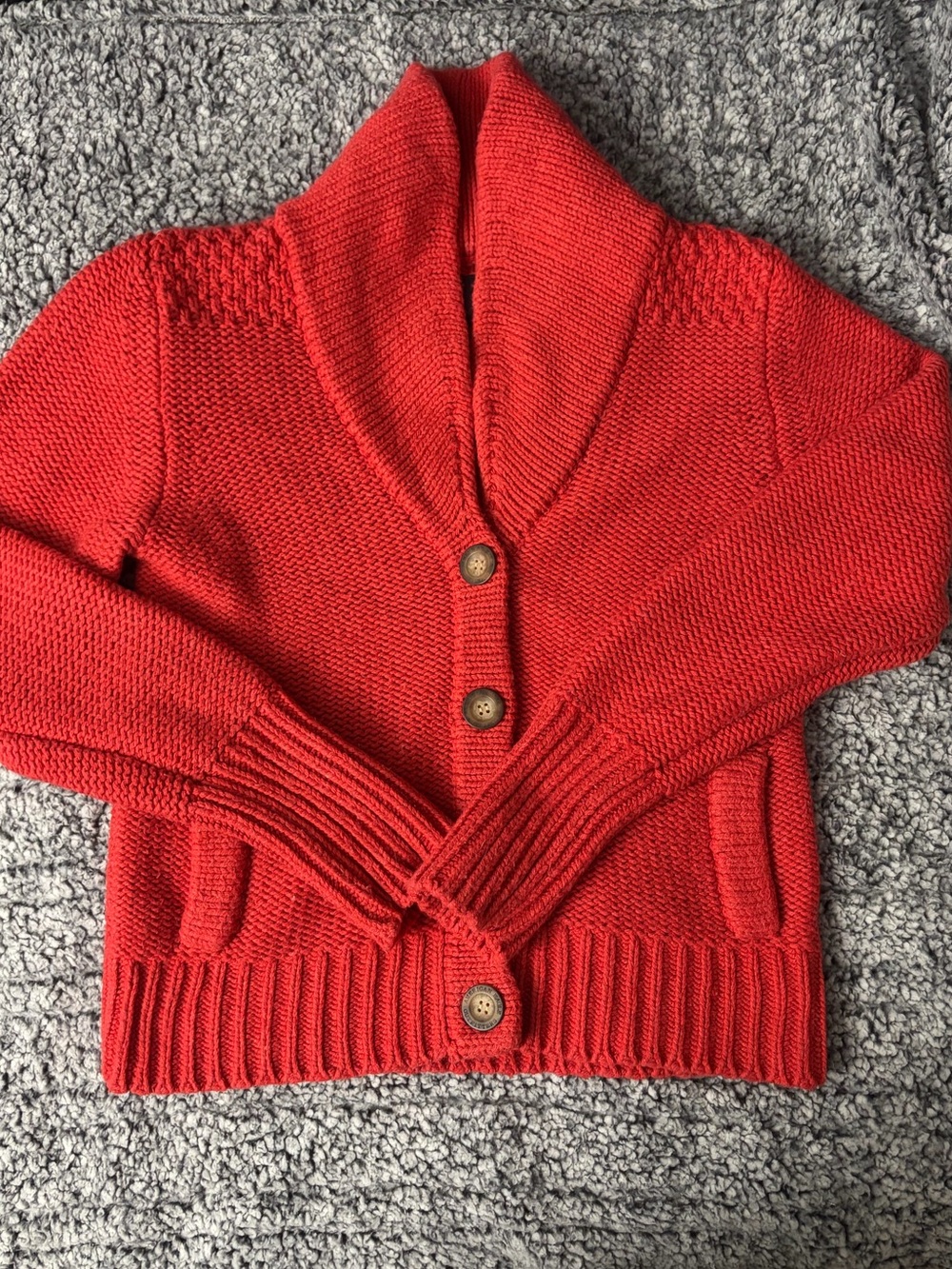 American Eagle Outfitters Red Knit Cardigan